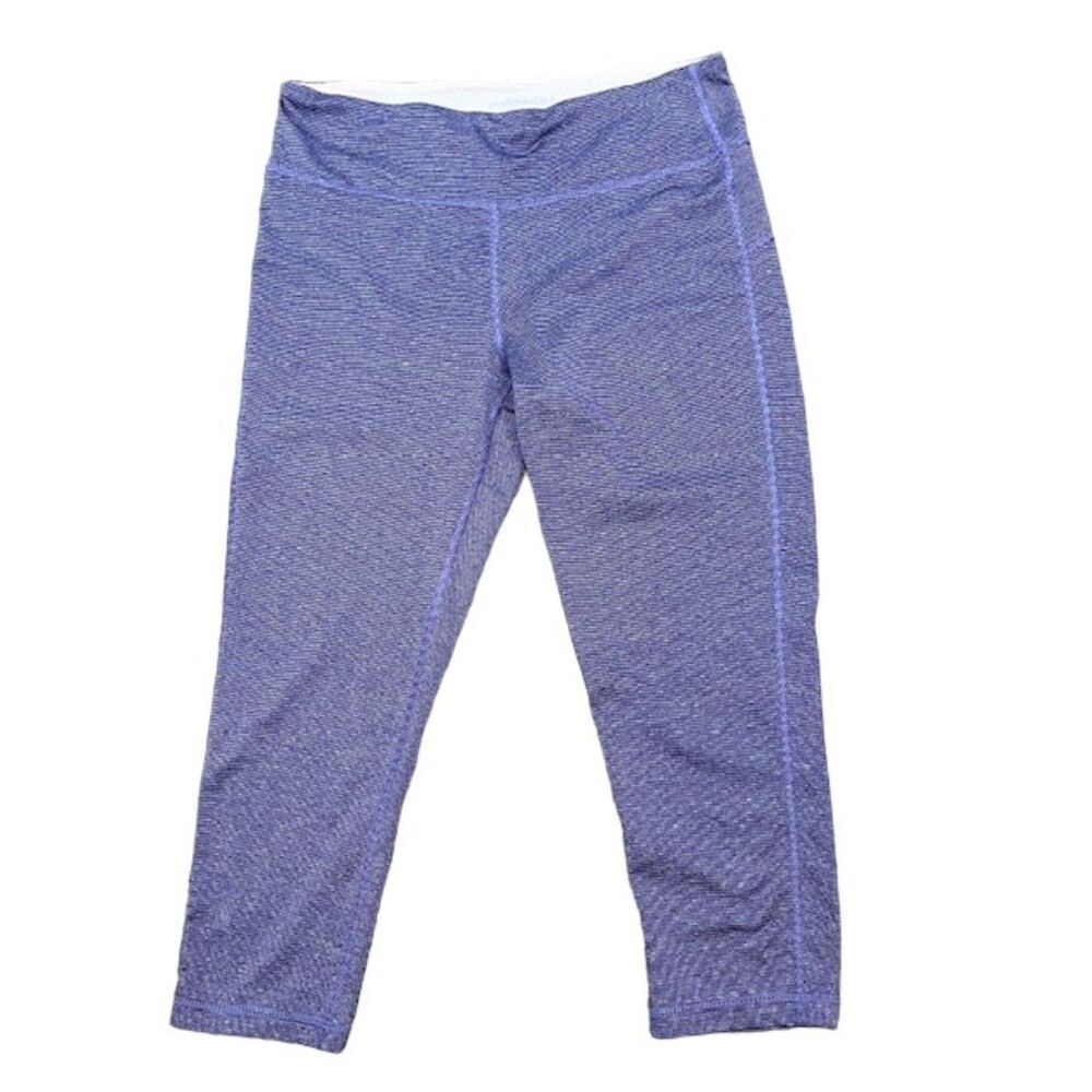 Marika Sport Purple Striped‎ Space Dye Cropped Leggings Size Small